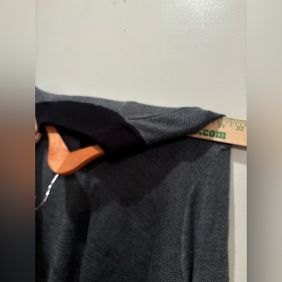 Men's Gray Sweater with Black Accents brooks brothers wool quarter zip fancy men - Picture 5 of 13